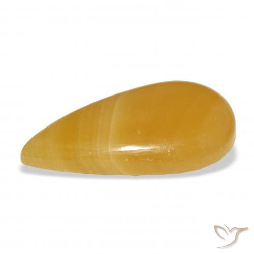 calcite Orange doré naturelle En forme de poire, 22.75 ct, Translucide