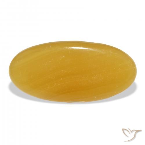 46.77ct Naturel Orange doré Calcite, ovale, Translucide