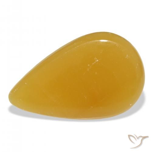 calcite Orange doré naturelle En forme de poire, 44.94 ct, Translucide