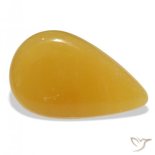 calcite Orange doré naturelle En forme de poire, 44.94 ct, Translucide
