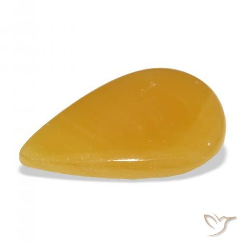 calcite Orange doré naturelle En forme de poire, 44.94 ct, Translucide
