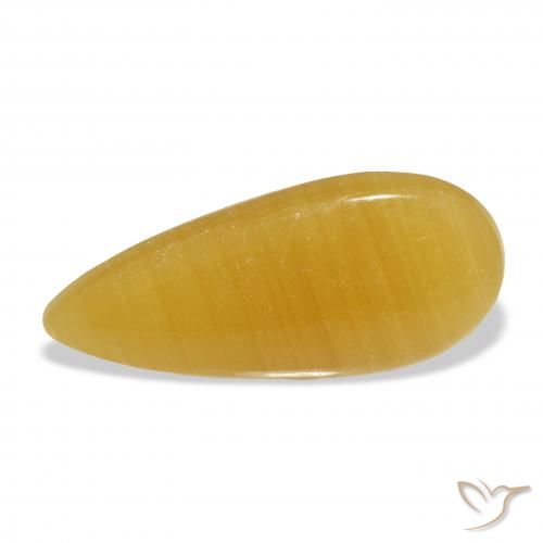 21.39ct Naturel Orange doré calcite, En forme de poire, Translucide