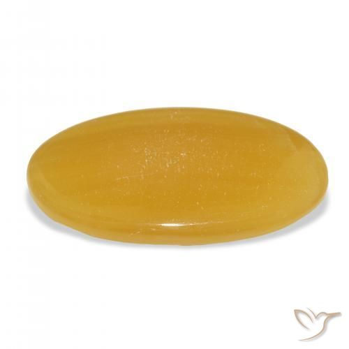 Calcite Orange doré naturelle ovale, 36.45 ct, Translucide