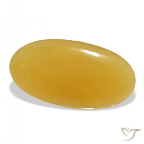Calcite Orange doré naturelle ovale, 34.58 ct, Translucide