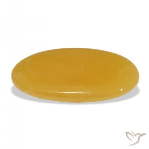 Calcite Orange doré naturelle ovale, 34.58 ct, Translucide