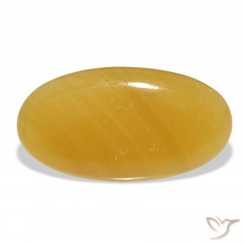 calcite Orange doré naturelle ovale, 40.31 ct, Translucide
