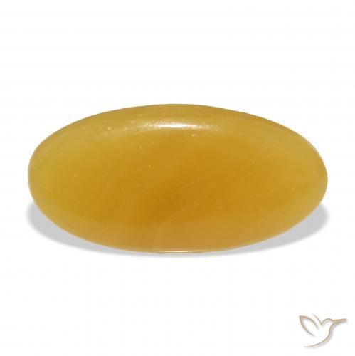 calcite Orange doré naturelle ovale, 39.08 ct, Translucide