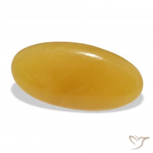 calcite Orange doré naturelle ovale, 39.08 ct, Translucide