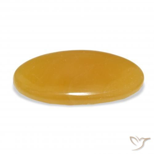 calcite Orange doré naturelle ovale, 39.08 ct, Translucide