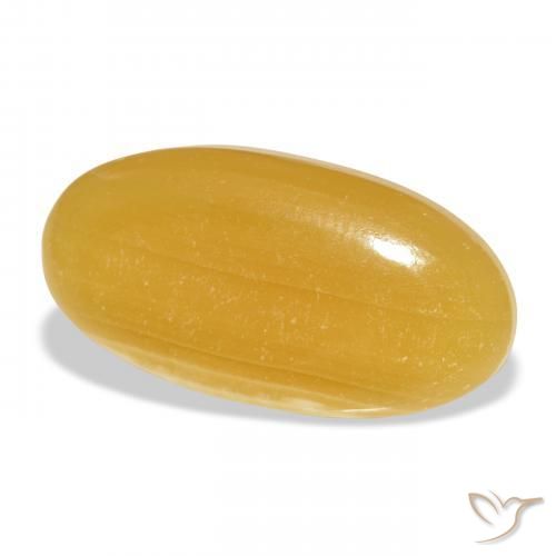 Calcite Orange doré naturelle ovale, 29.14 ct, Translucide