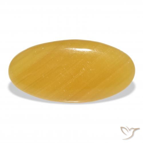 33.36ct Naturel Orange doré calcite, ovale, Translucide