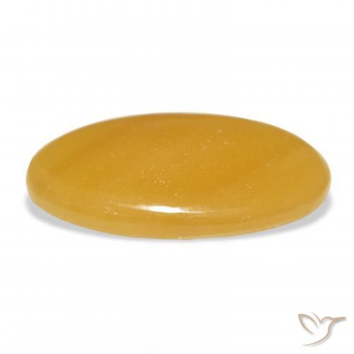 Calcite Orange doré naturelle ovale, 33.36 ct, Translucide