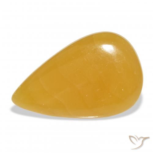 44.63ct Naturel Orange doré calcite, En forme de poire, Translucide, Photo A