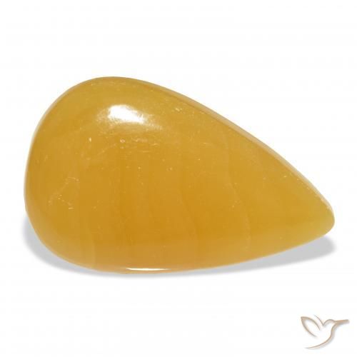 Calcite Orange doré naturelle En forme de poire, 44.63 ct, Translucide
