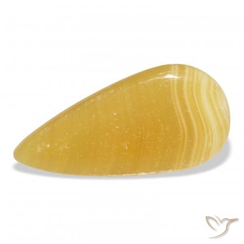 24.60ct Naturel Orange doré calcite, En forme de poire, Translucide, Photo A