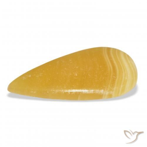 Calcite Orange doré naturelle En forme de poire, 24.60 ct, Translucide