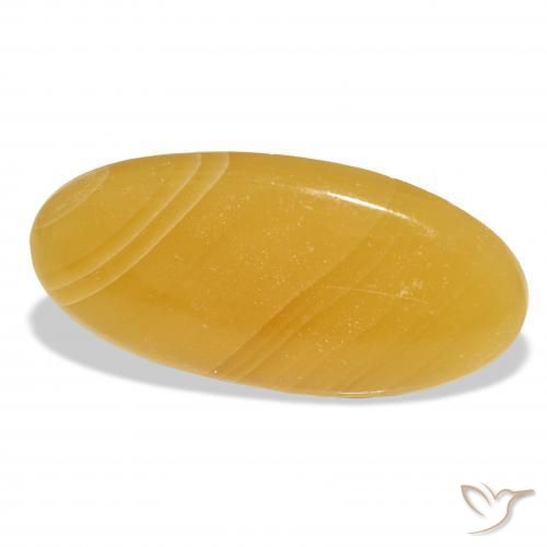Calcite Orange doré naturelle ovale, 42.91 ct, Translucide
