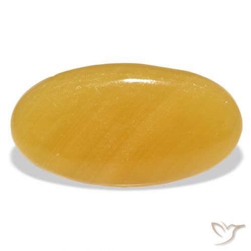 53.06ct Naturel Orange doré calcite, ovale, Translucide, Photo A