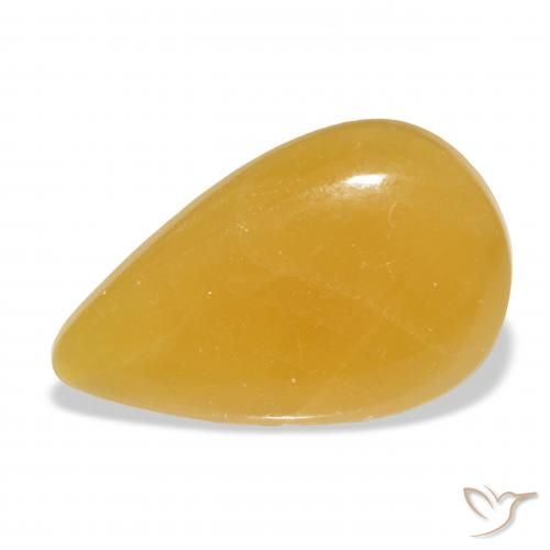 26.71ct Naturel Orange doré calcite, En forme de poire, Translucide, Photo A