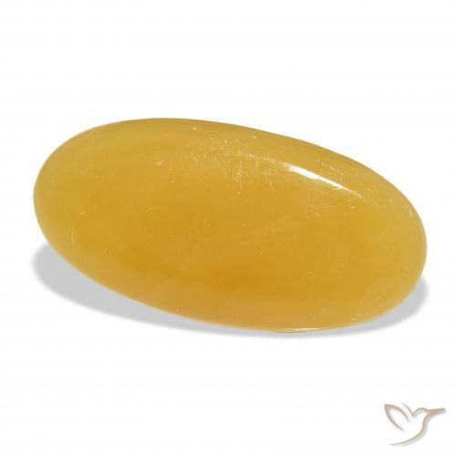 Calcite Orange doré naturelle ovale, 37.52 ct, Translucide