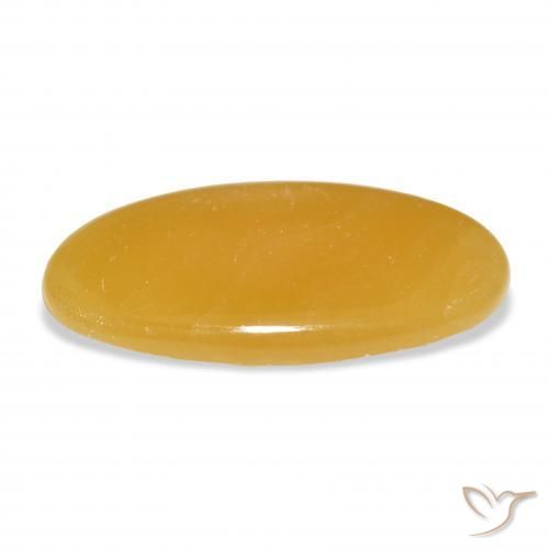 Calcite Orange doré naturelle ovale, 37.52 ct, Translucide