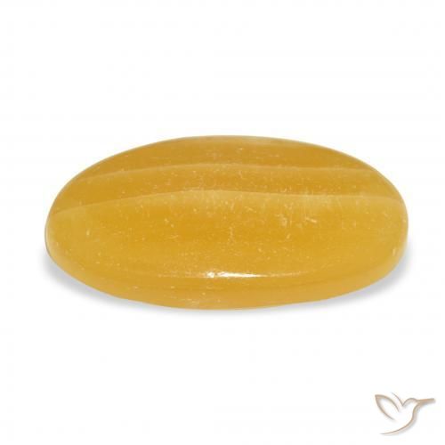 Calcite Orange doré naturelle ovale, 13.57 ct, Translucide