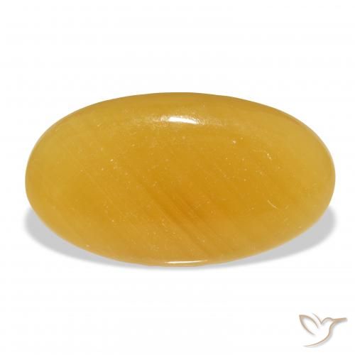 40.69ct Naturel Orange doré calcite, ovale, Translucide