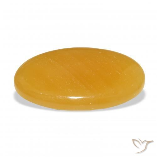 Calcite Orange doré naturelle ovale, 40.69 ct, Translucide