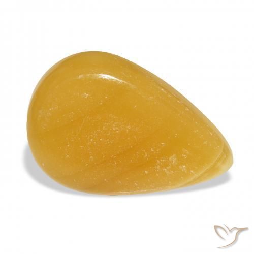 calcite Orange doré naturelle En forme de poire, 38.52 ct, Translucide