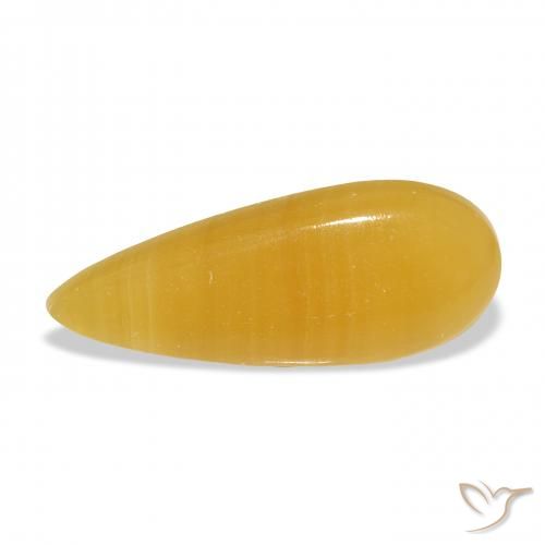 calcite Orange doré naturelle En forme de poire, 19.07 ct, Opaque