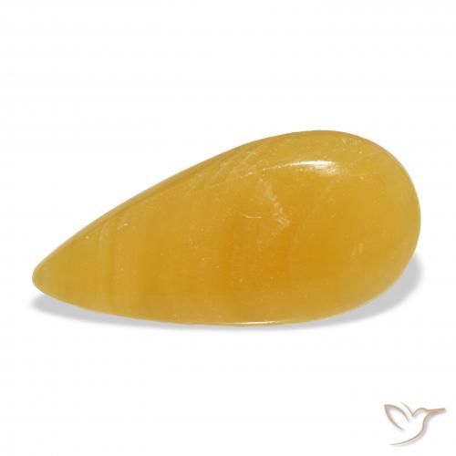 21.10ct Naturel Orange doré calcite, En forme de poire, Translucide