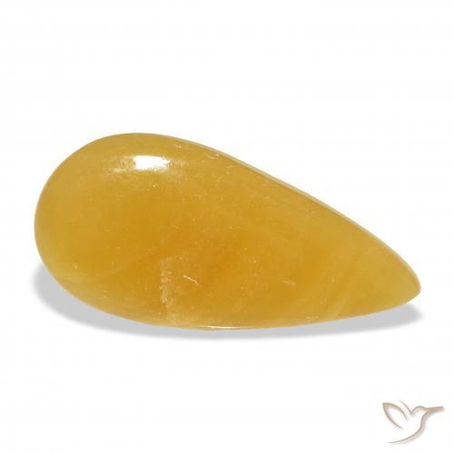 Calcite Orange doré naturelle En forme de poire, 21.10 ct, Translucide