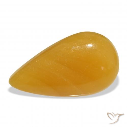 58.56ct Naturel Orange doré calcite, En forme de poire, Translucide, Photo A