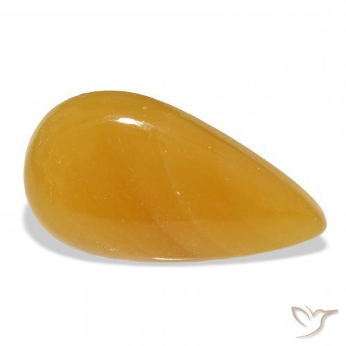 Calcite Orange doré naturelle En forme de poire, 58.56 ct, Translucide