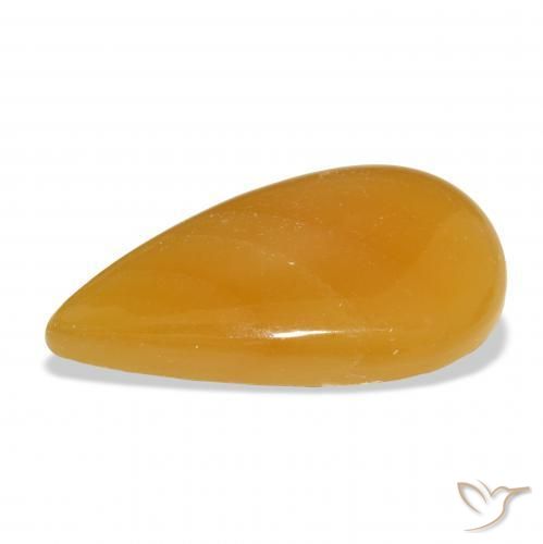 Calcite Orange doré naturelle En forme de poire, 58.56 ct, Translucide