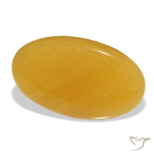 Calcite Orange doré naturelle ovale, 46.33 ct, Translucide
