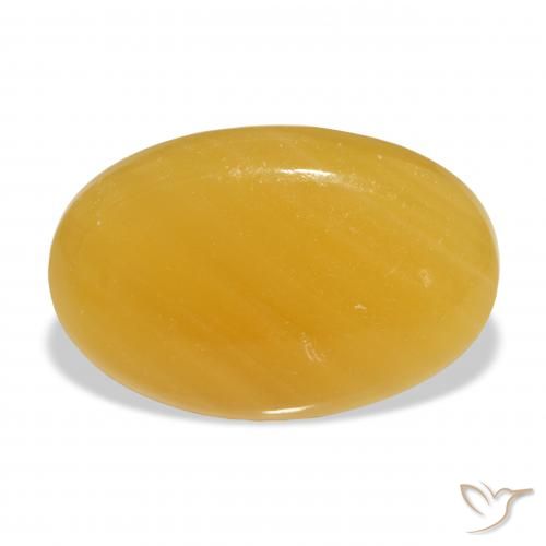 29.48ct Naturel Orange doré calcite, ovale, Translucide
