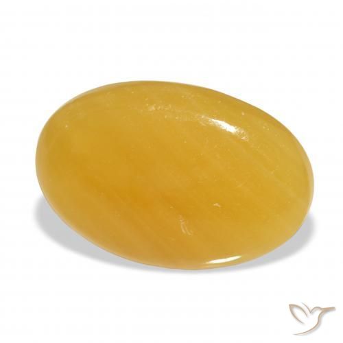 Calcite Orange doré naturelle ovale, 29.48 ct, Translucide