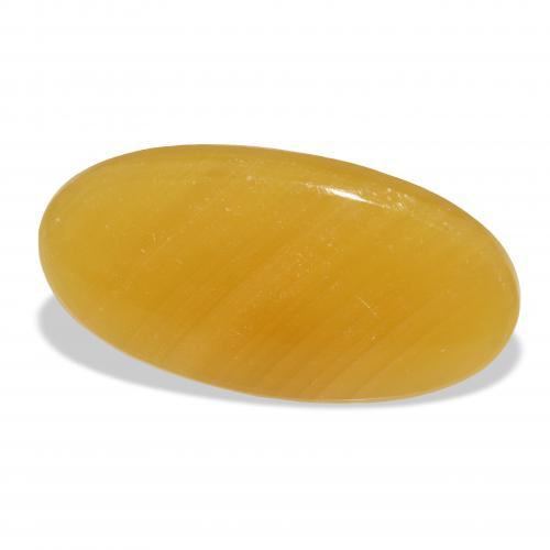 calcite Orange doré naturelle ovale, 45.99 ct, Translucide