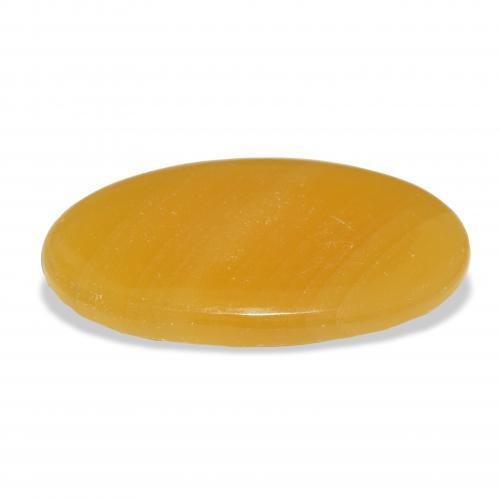 calcite Orange doré naturelle ovale, 45.99 ct, Translucide
