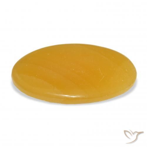 calcite Orange doré naturelle ovale, 37.32 ct, Translucide