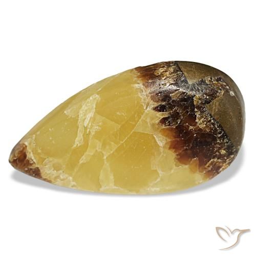 Calcite multicolore naturelle en forme de poire, 24,69 ct, opaque