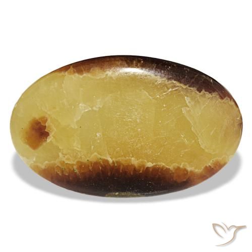 Calcite multicolore naturelle coupe ovale, 54,86 ct, opaque