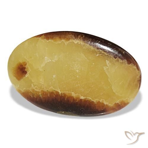 Calcite multicolore naturelle coupe ovale, 54,86 ct, opaque
