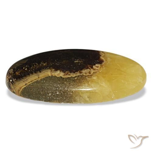 Calcite multicolore naturelle coupe ovale, 48,01 ct, opaque