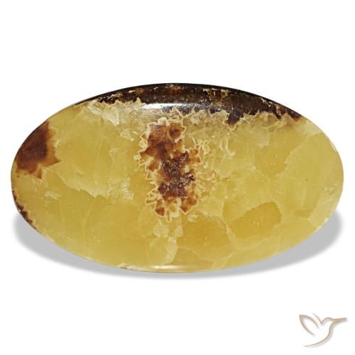 Calcite multicolore naturelle coupe ovale, 105,72 ct, opaque