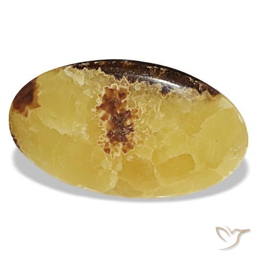 Calcite multicolore naturelle coupe ovale, 105,72 ct, opaque