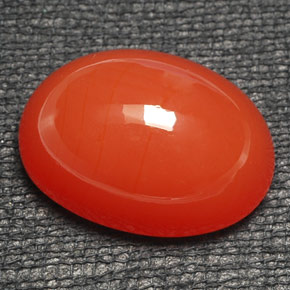 Cornaline orange naturelle coupe ovale, 20,16 ct, translucide