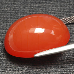 Cornaline orange naturelle coupe ovale, 20,16 ct, translucide