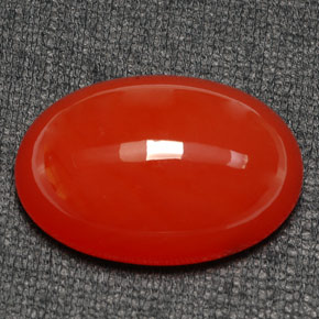 Cornaline Rouge orange naturelle Coupe ovale, 46.00 ct, Translucide